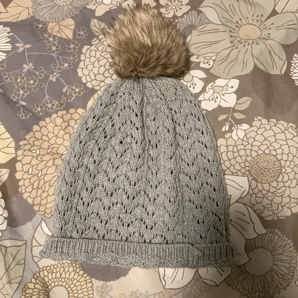 Grey knitted beanie